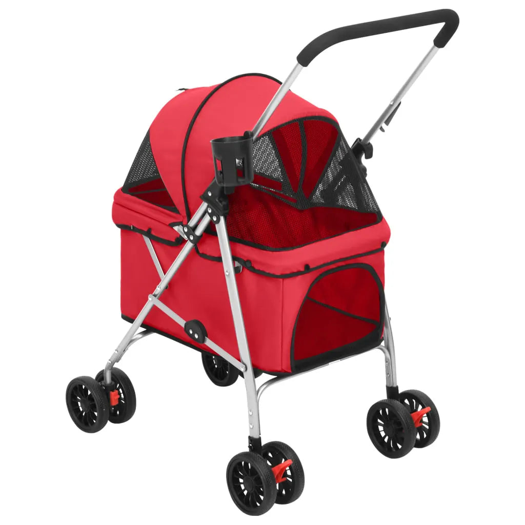  VidaXL Hundewagen Faltbar Rot 76x50x100 Cm Oxford-Gewebe