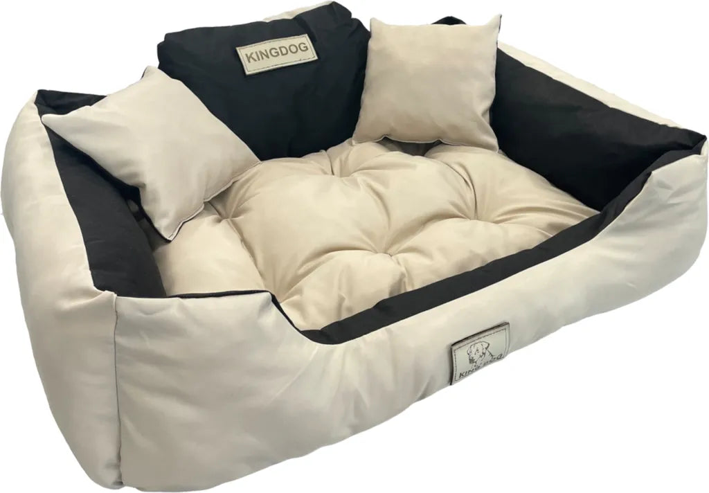  Großes Hunde- Und Katzenbett 100 X 75 Beige - Kingdog Größe L