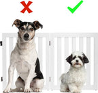  COSTWAY Absperrgitter Hunde 60cm Hoch, Schutzgitter Holz Klappbar, Treppengitter Hundeabsperrgitter Flexibel Türschutzgitter (2 Paneelen, Weiß)