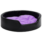  VidaXL Hundebett Schwarz-Violett 99x89x21 Cm Plüsch Und Kunstleder
