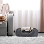  Juskys Hundebett Eila S – Hundekorb 50 X 37 X 15 Cm – Orthopädisches Hundekissen Waschbar & Flauschig - Haustierbett Für Kleine Hunde & Katzen In Grau