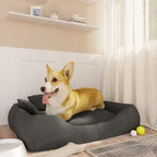  VidaXL Hundebett Mit Kissen Dunkelgrau 75x58x18 Cm Oxford-Gewebe