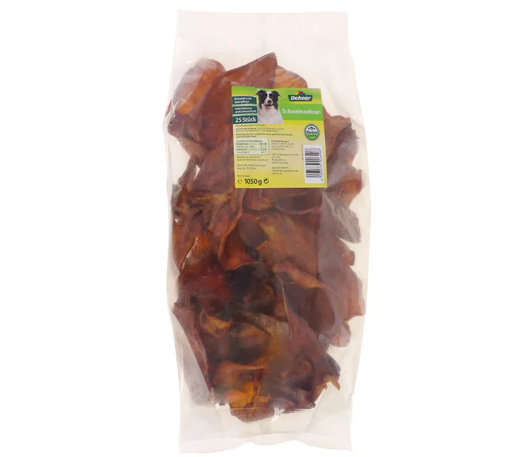  Dehner Hundesnack, Schweineohren, 25 Stück, 1050 G