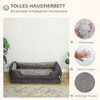  PawHut Hundebett Hundematte Haustierbett Hundematratze Bezug Abnehmbar Waschbar Hundebett Tierbett Hundesofa Haustierbett Für Hunde Katzen Memory-Schaum Grau 110 X 85 X 28 Cm