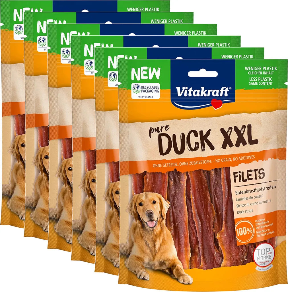  Vitakraft - Hundesnack, Duck XXL Entenfleischstreifen; 250g