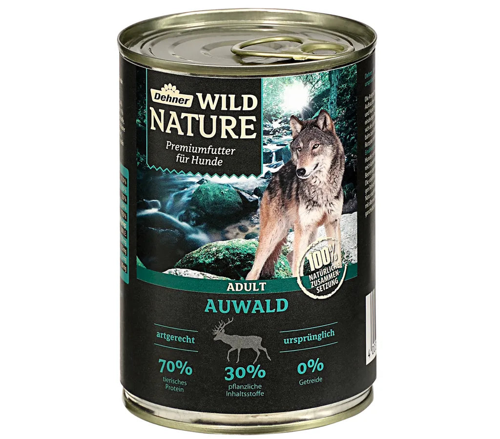  Dehner Wild Nature Hundefutter Adult, Auwald, 6 X 400 G (2.4 Kg)