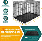  TRESKO® Hundekäfig 77x48x54cm Metall Transportkäfig Auto Hundebox Transportbox Faltbar Drahtkäfig