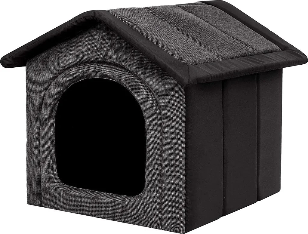  Hundebett Katzenbett Hundehaus Hundeecke Schlafplatz Hundekorb Hund Haus Hundehütte Ruhebereich Zwinger Tierheim INARI R4: 60 X 55 X 60 Cm Schwarz