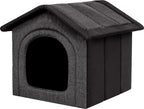  Hundebett Katzenbett Hundehaus Hundeecke Schlafplatz Hundekorb Hund Haus Hundehütte Ruhebereich Zwinger Tierheim INARI R4: 60 X 55 X 60 Cm Schwarz