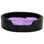 VidaXL Hundebett Schwarz-Violett 99x89x21 Cm Plüsch Und Kunstleder