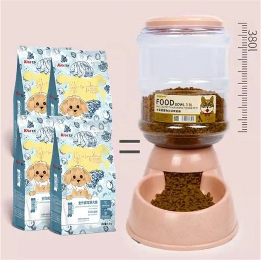  2X 3.8L Automatischer Feeder Futterautomat Haustiere Automatischer Futter Tränkesatz Futterautomat Und Wasserspender Für Hunde Katzen Haustiere Tiere (grau)