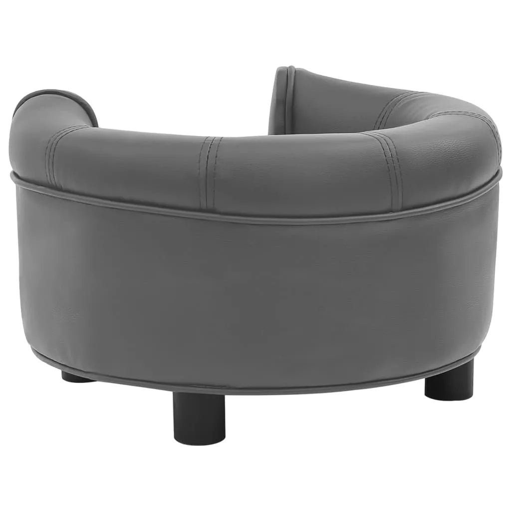  VidaXL Hundesofa Grau 48x48x32 Cm Plüsch Und Kunstleder