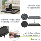  Juskys Hundebett Milow Orthopädisch 112x81cm - Hundekissen Flauschig & Stabil - Bezug Abnehmbar & Waschbar – Hundematte Für Große Hunde - Grau