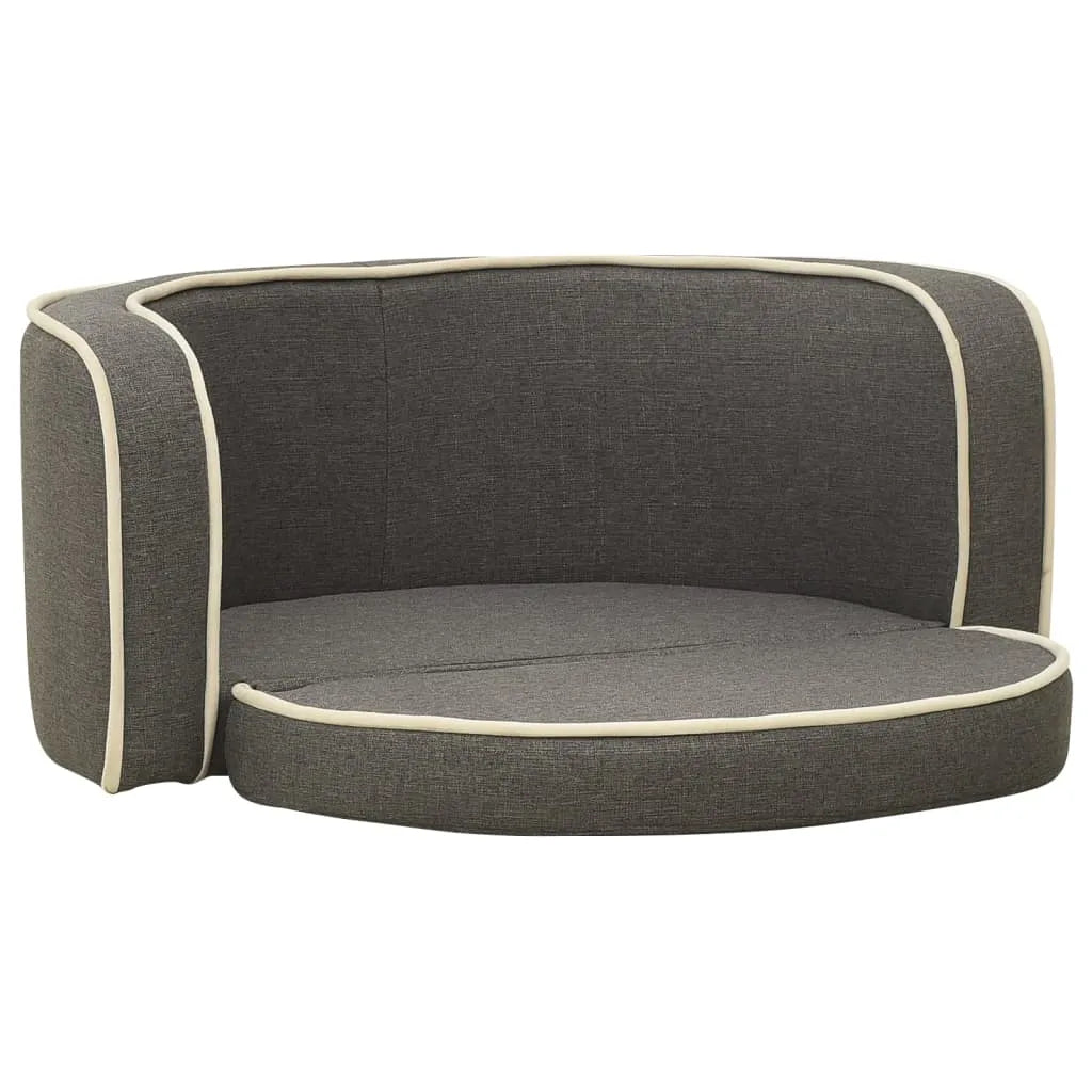  VidaXL Klappbares Hundesofa 76x71x30 Cm Waschbare Kissen Leinen Grau