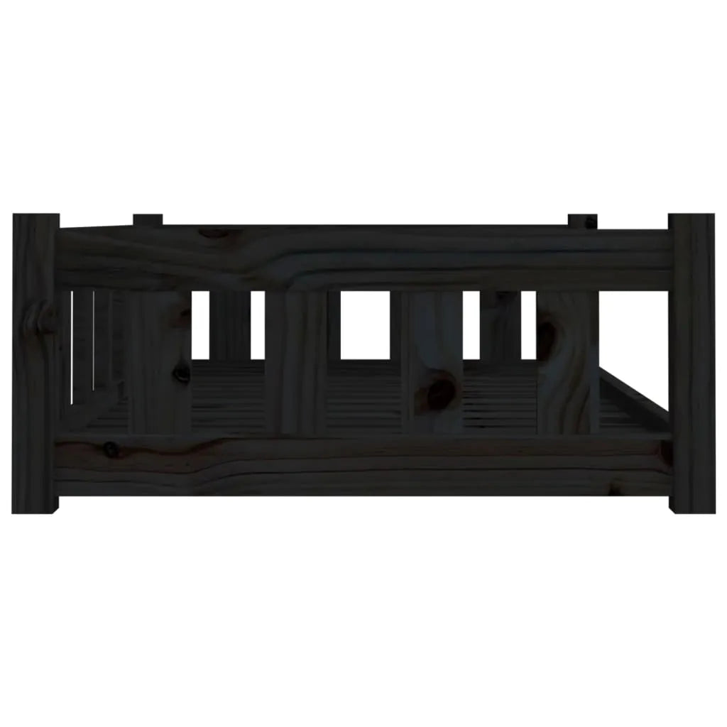  VidaXL Hundebett Schwarz 95,5x65,5x28 Cm Massivholz Kiefer