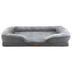  Juskys Hundebett Sheena XL Orthopädisch, Waschbar & Rutschfest – 105 X 82 X 17 Cm– Hundesofa Flauschig Große Hunde Grau – Haustierbett Hundesofa
