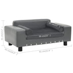  VidaXL Hundesofa Grau 81x43x31 Cm Plüsch Und Kunstleder