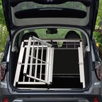  Juskys Alu Hunde-Transportbox XL - 96 × 91 × 70 Cm – Auto Hundebox Robust & Pflegeleicht – 2 Gittertüren Verschließbar - Reisebox Für Hunde