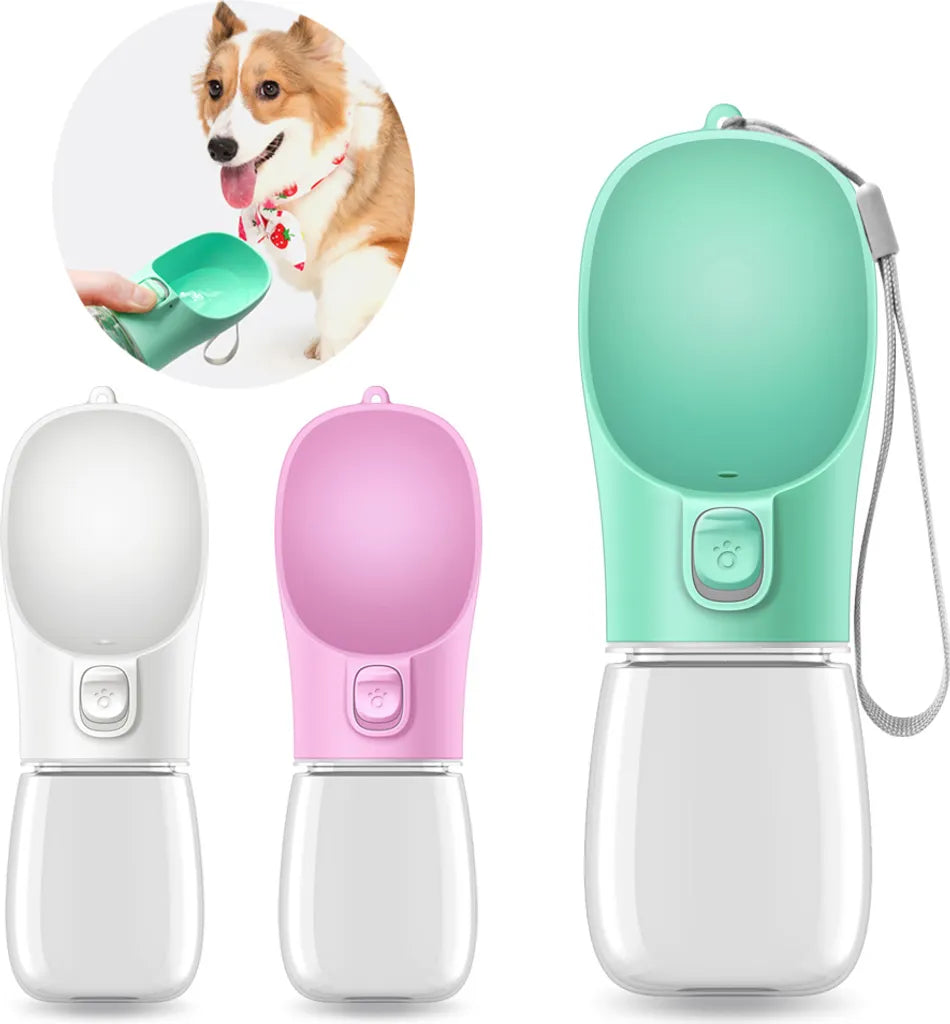  300ml Hundewasserflasche Tragbarer Trinknapf Für Haustiere, Reisen Im Freien Wasserspender Für Haustiere, Weiß