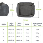  Juskys Hundebett Eila S – Hundekorb 50 X 37 X 15 Cm – Orthopädisches Hundekissen Waschbar & Flauschig - Haustierbett Für Kleine Hunde & Katzen In Grau