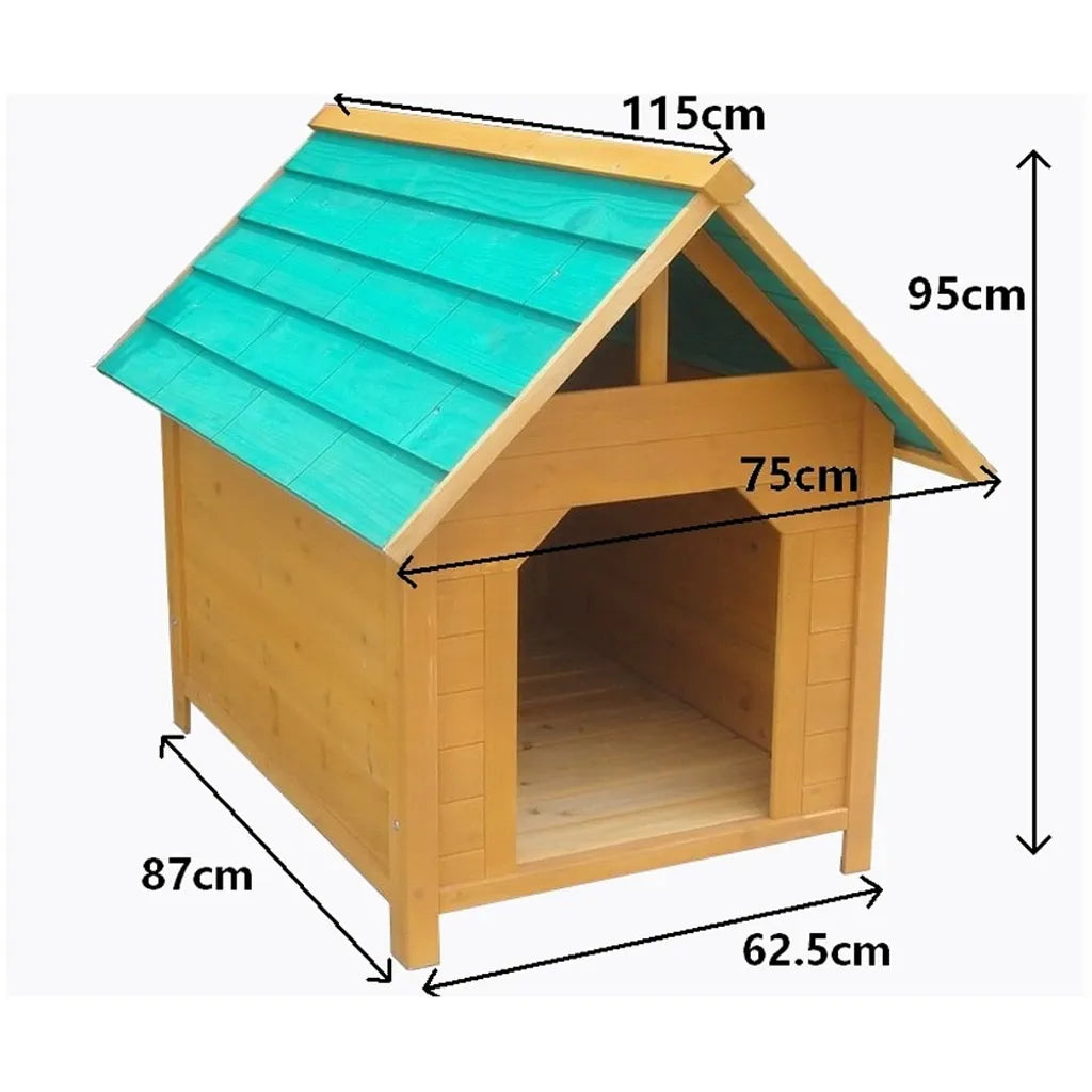 Mucola 95CM Hundehütte Wetterfest Hundekäfig Holz Hundehaus Haustierhütte Hundehöhle