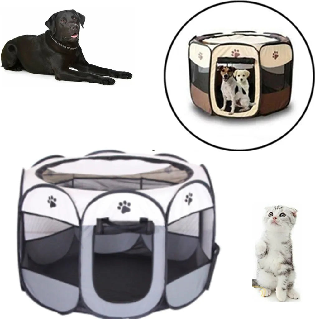  Faltbarer Hunde Katzen Laufstall Durable Kennel Kitten Playground Playpen Haustier Welpen-Laufstall, 74x74x43cm