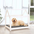  VidaXL Hundebett Weiß 81x60x70 Cm Massivholz Kiefer