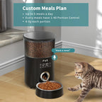  P&K 4L Automatischer Futterautomat Touch Futterspender Für Katzen Und Hunde, 1-5 Mahlzeiten Pro Tag, Netzteil / Batterie, Schwarz