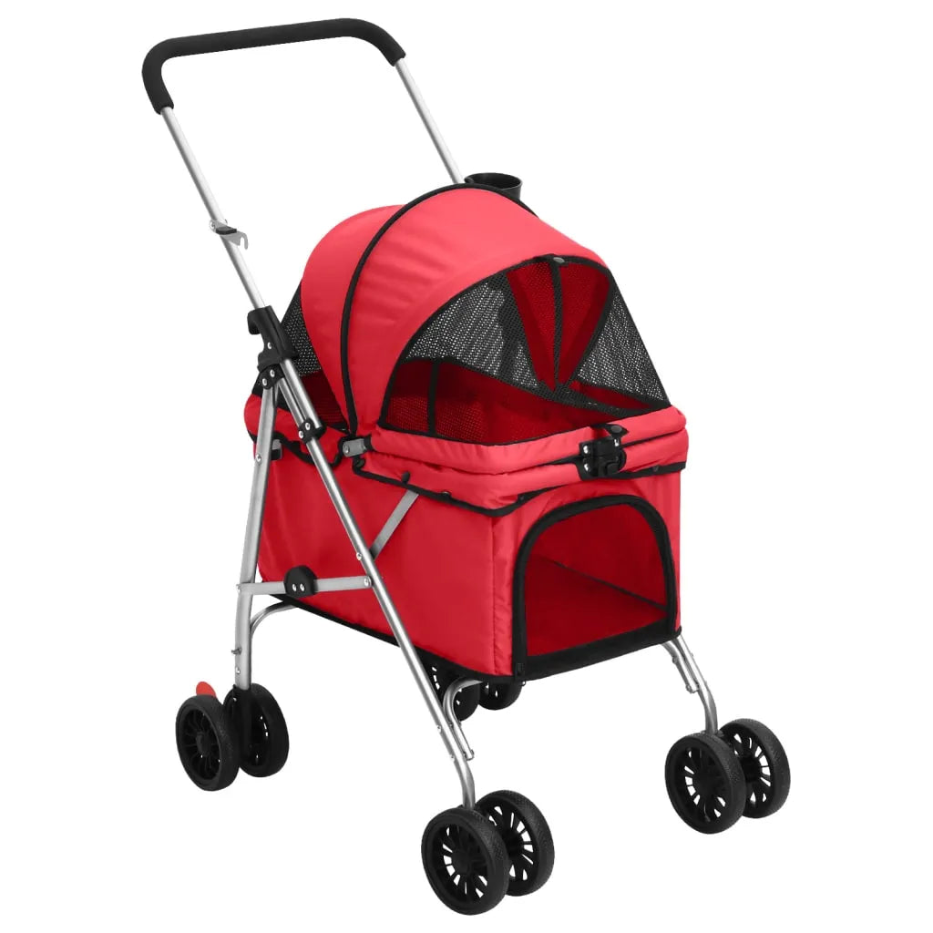  VidaXL Hundewagen Faltbar Rot 76x50x100 Cm Oxford-Gewebe