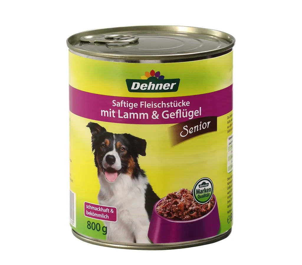  Dehner Hundefutter Senior, Lamm Und Geflügel, 6 X 800 G (4.8 Kg)