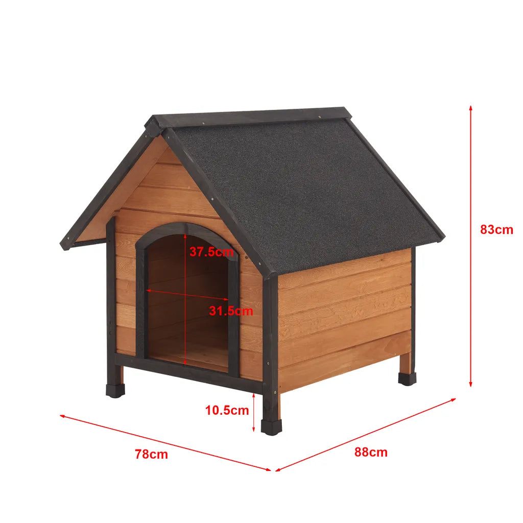  Hundehütte Hundsheim 83x78x88cm Aus Tannenholz Mit Bitumendach Natur Schwarz