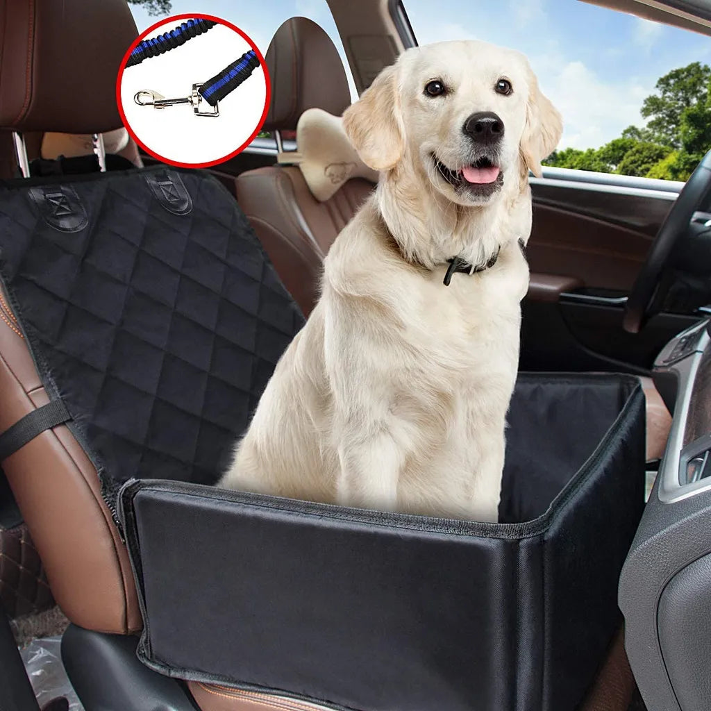  Hundesitz Auto Hunde Autositz Rückbank & Vordersitz Transportbox Wasserdicht, Für Kleine Mittlere Hunde (Dunkle)