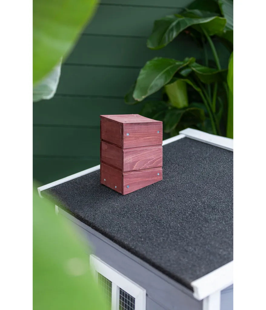  Dehner Lieblinge Hundehütte Hector, Ca. 96.5 X 103 X 79 Cm, Bitumen/Tannenholz, Grau/rot/weiß
