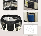  PawHut Welpenauslauf Freilaufgehege Tierlaufstall Laufstall Welpenzaun 600D Oxford 125 X 125 X 58 Cm