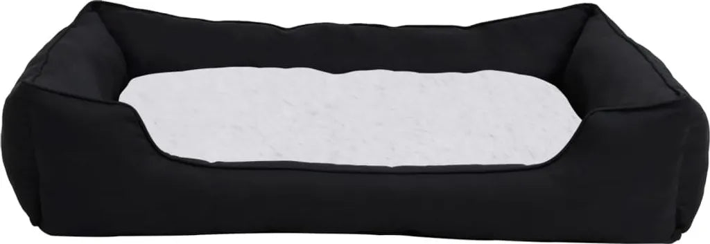  VidaXL Hundebett Schwarz-Weiß 65x50x20 Cm Fleece Leinenoptik