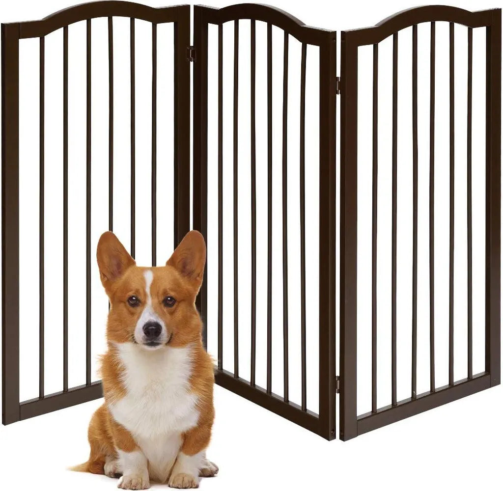  COSTWAY Absperrgitter Hunde, Schutzgitter Kieferholz Flexibel, Treppengitter Hundeabsperrgitter Tuerschutzgitter