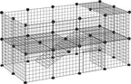  PawHut Freigehege Laufgitter DIY Welpenlaufstall Gittergehege Für Kleintier Aus Metallgitter Absperrgitter Kleine Haustiere Laufstall Für Innen 36 Platten Schwarz 146 X 73 X 73 Cm