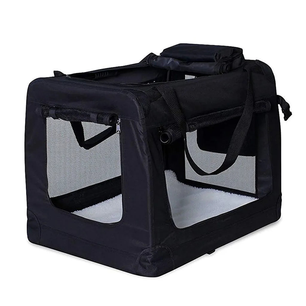  Hundetransportbox Hundetasche Hundebox Faltbare Kleintiertasche (XXL) 90x61x65 Cm Schwarz