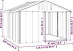 VidaXL Hundehütte Anthrazit 116,5x103x81,5 Cm Verzinkter Stahl