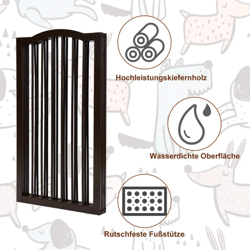  COSTWAY Absperrgitter Hunde, Schutzgitter Kieferholz Flexibel, Treppengitter Hundeabsperrgitter Tuerschutzgitter