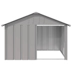  VidaXL Hundehütte Grau 116,5x103x81,5 Cm Verzinkter Stahl