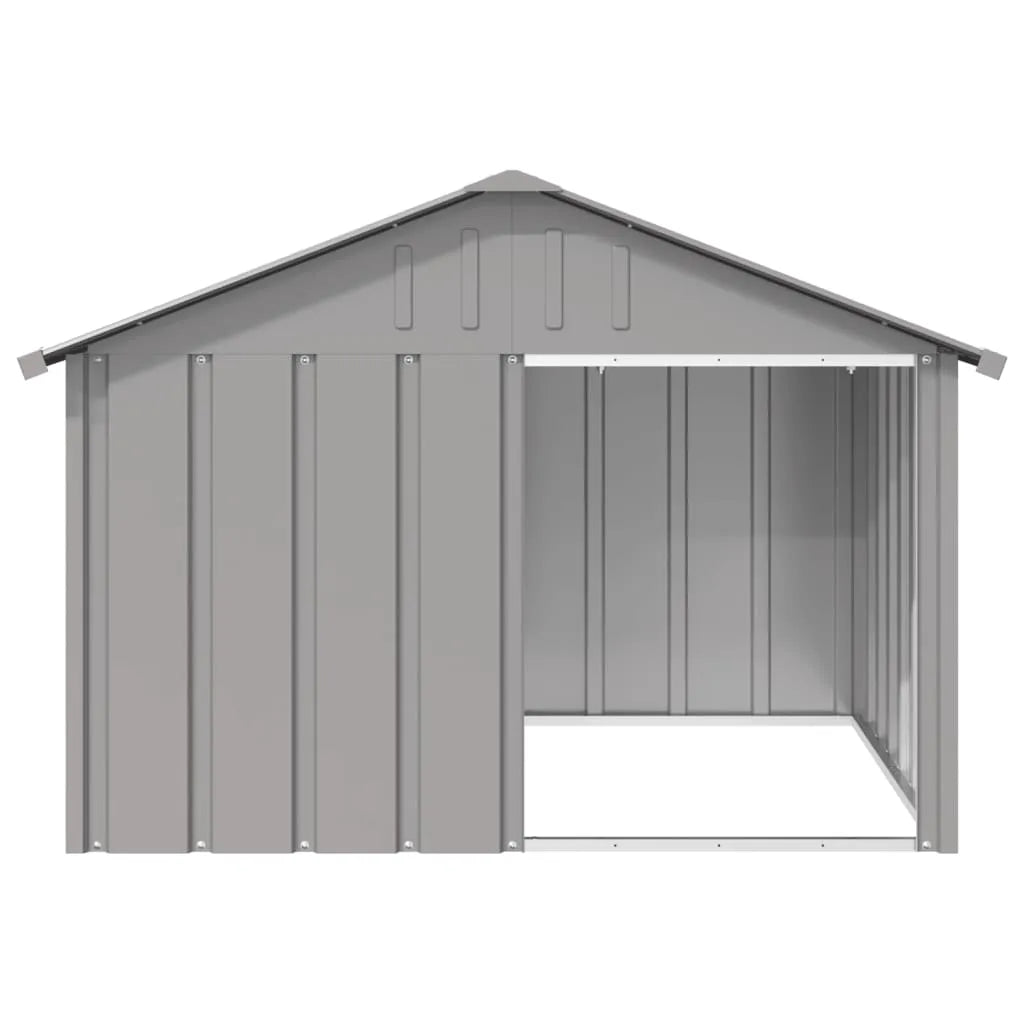  VidaXL Hundehütte Grau 116,5x103x81,5 Cm Verzinkter Stahl