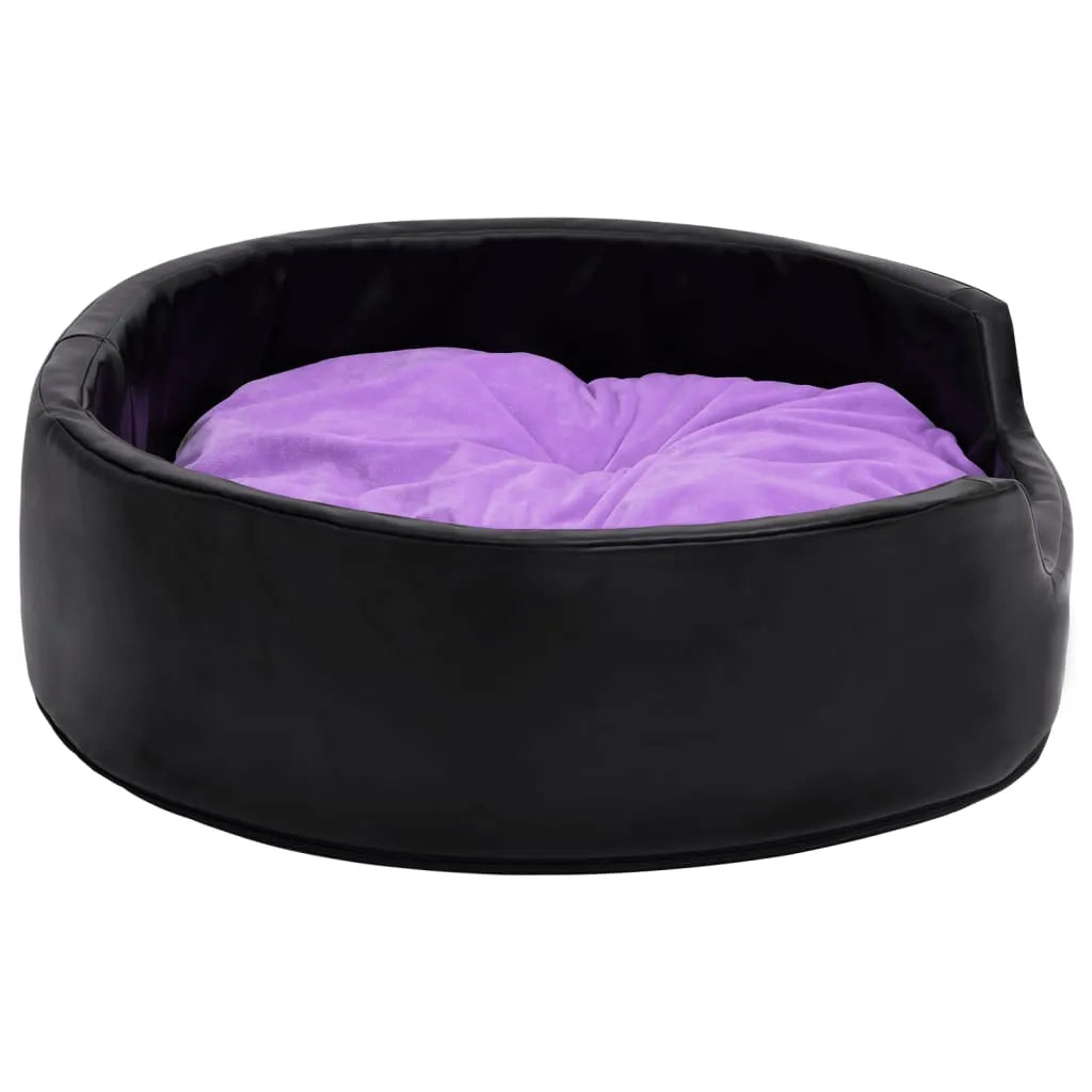  VidaXL Hundebett Schwarz-Violett 99x89x21 Cm Plüsch Und Kunstleder