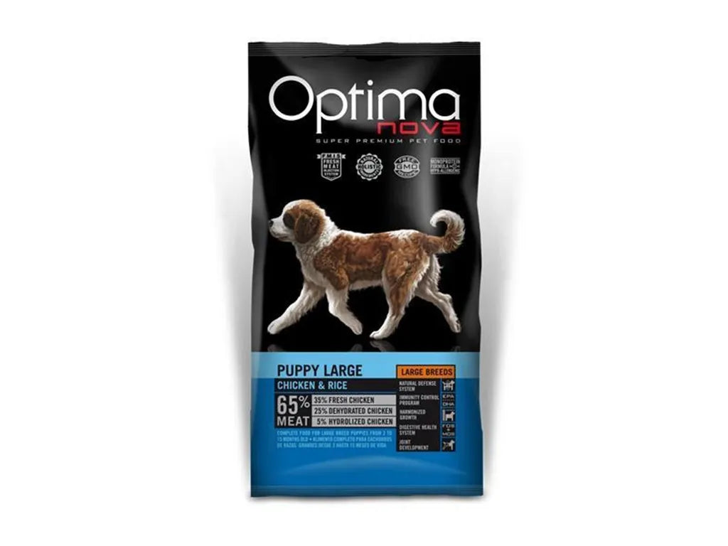  Optimanova Puppy & Junior (Large) Hühnchen & Reis / Hund 12 Kg