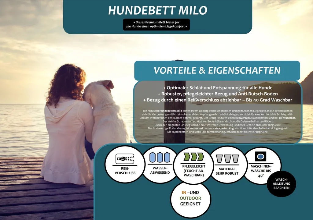  Outdoor Hundebett Milo XL 100 X 75 Cm Wasserfest Und Waschbar