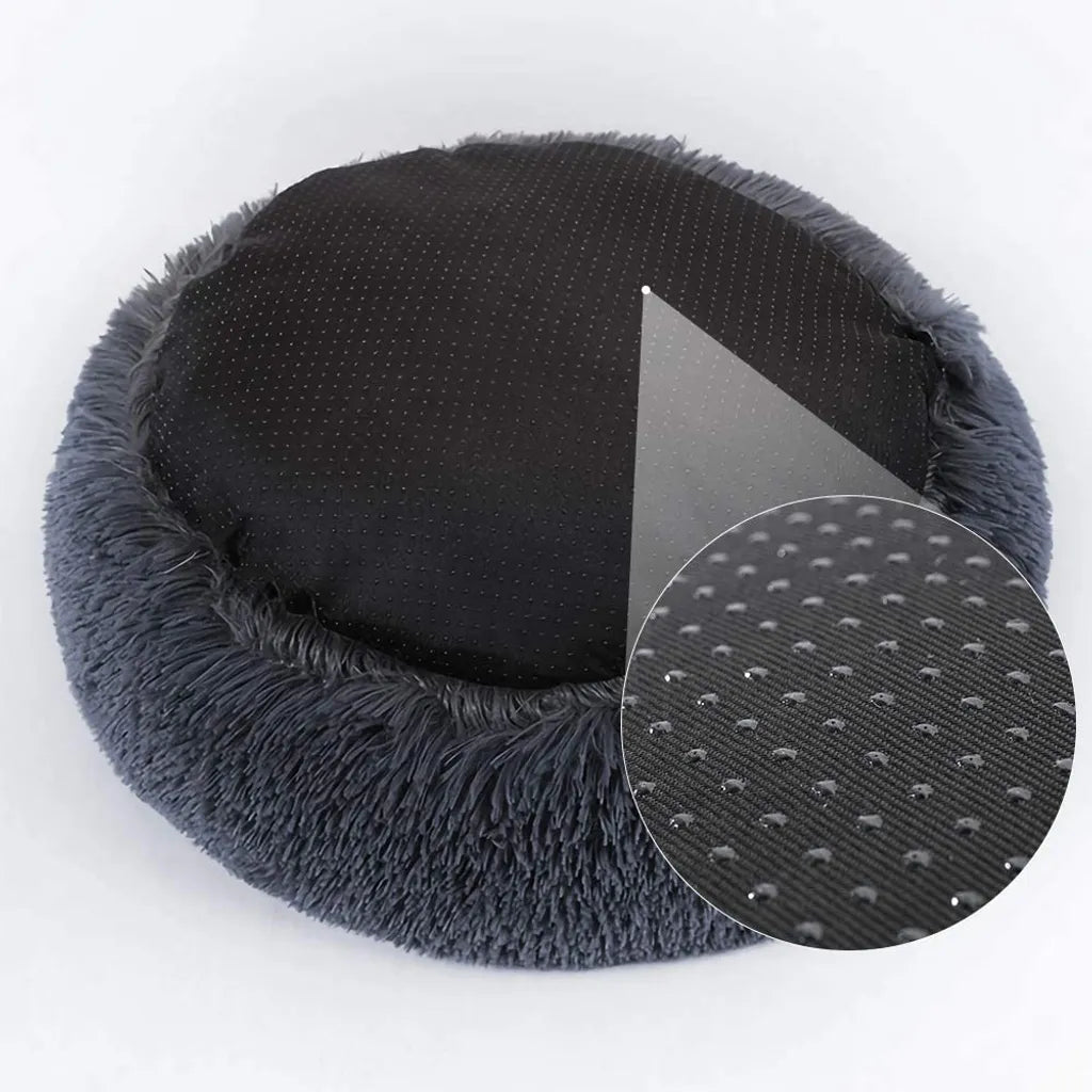  Hundebett Tierbtt Katzenbett Hundesofa Katzensofa Kissen Flauschig, Weich U. Waschbar Für Katzen Hunde, Dunkelgrau,Durchmesser 60cm