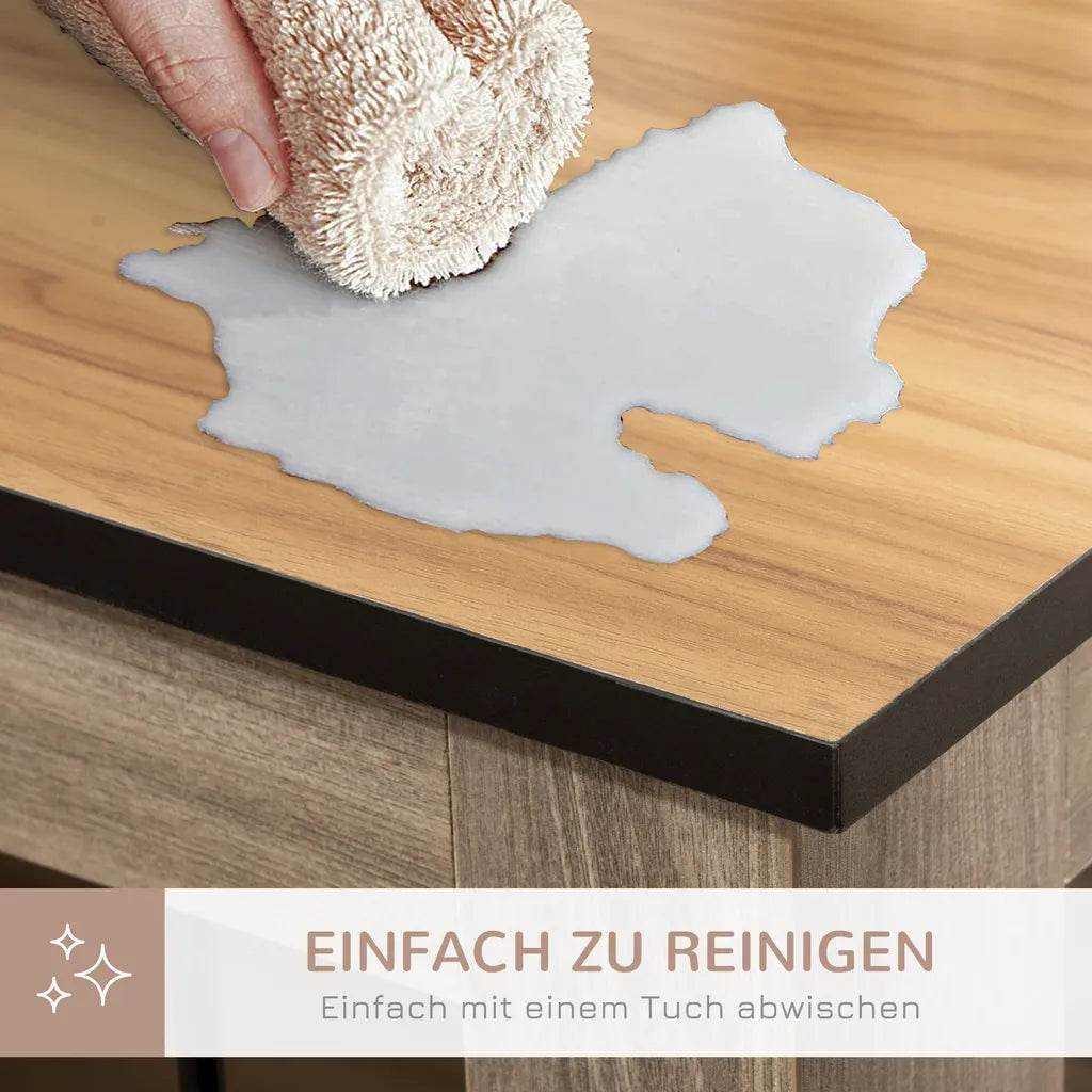  Pawhut Hundekäfig Schrank Haustierkäfig Mit Herausnehmbarem Trennwand Tierkäfig Hundehütte Mit Tischoberfläche Hundebox Innen Spanplatte Dunkelwalnuss+Eiche 120 X 60 X 88,5 Cm