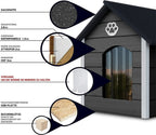  Outentin Hundehütte Outdoor Winterfest Isoliert - Gemütliches Und Stilvolles Hundehaus XXL - Hundezwinger Draußen Für Große Hunde - Wasserdicht Hundehöhle - 104 X 90 X 74 Cm (Grau - Weiß)