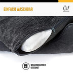  Waschbares Hundebett Mit Wendekissen, Größe L - Grau - 90*70 Cm