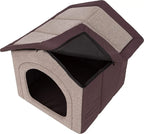  Hobbydog Hundehaus Hundehöhle Hundehütte Stoff INARI Tierhaus Cappuccino Braun R2: 44 X 38 X 45 Cm